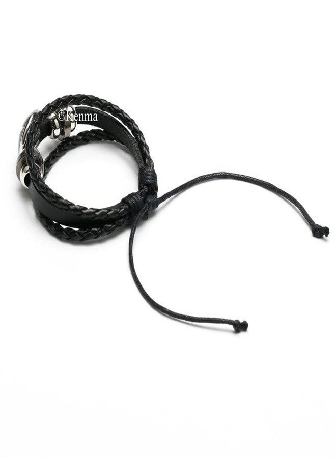 KENMA Unisex Child Anime Ninja Itachi Uchiha Mangekyou Sharingan Cosplay Braided Leather Bracelet Rinnegan Eye Bracelet (Itachi Uchiha Mangekyou Sharingan) - Image 4